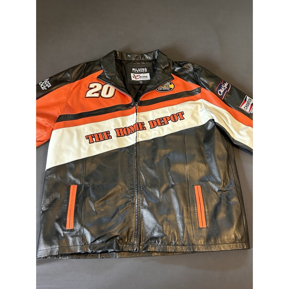 Vintage Tony Stewart #20 NASCAR Racing Wilson's Leather Jacket Sz XXL - Picture 2 of 16